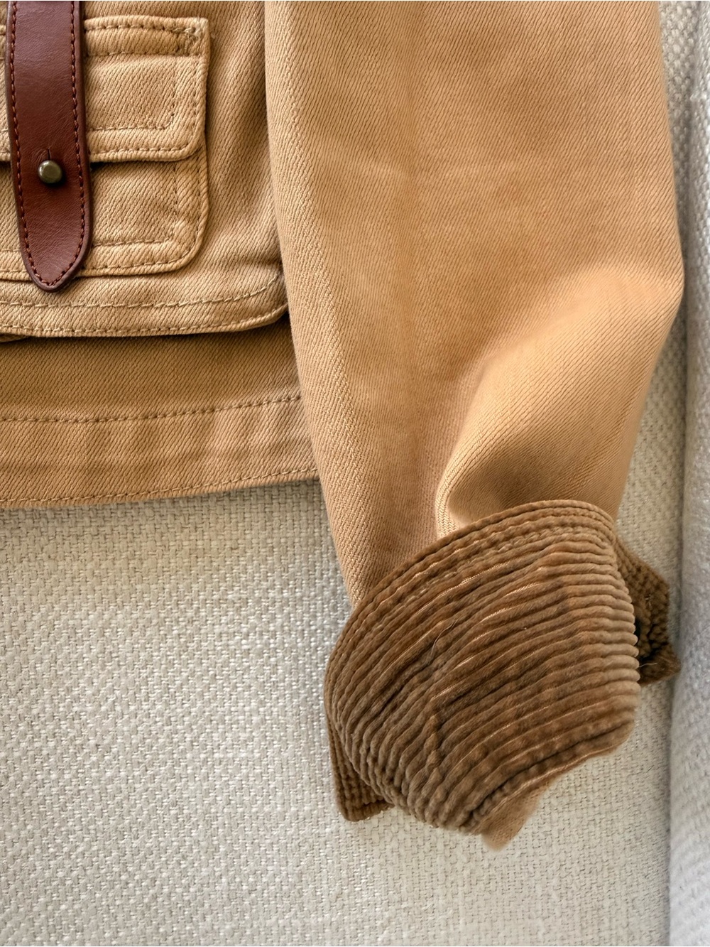Ralph Lauren Tan Field Jacket with Leather-Trim Pockets - Picture 11 of 15
